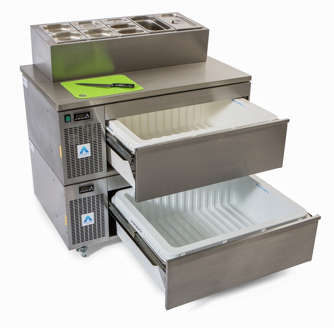 Adande VCS2/CW/S2 Two Drawer Saladette Counter