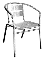 Bolero Aluminium Stacking Chair (Box Of 4) (U419)