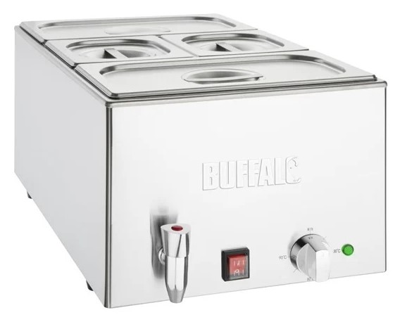 Buffalo FT692 Wet Well Bain Marie with Taps and Pans