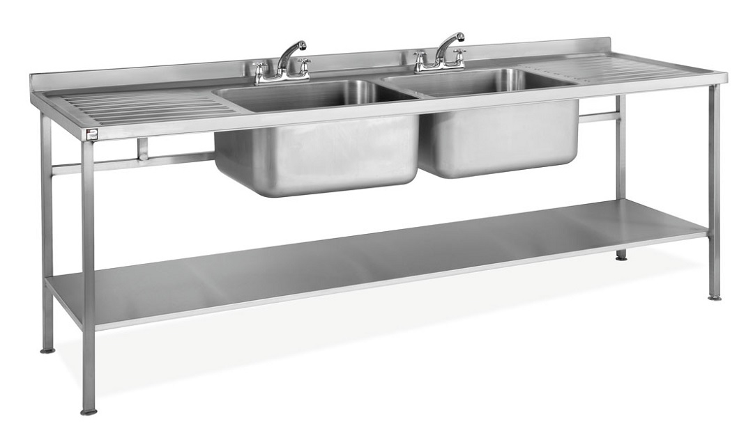 Parry Stainless Steel Double Bowl Double Drainer Sink