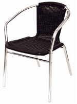 Bolero Black Wicker Chair (Pack of 4) (U507)