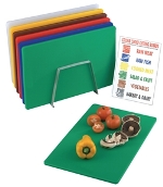 Hygiplas Standard Low Density Chopping boards, rack and chart (S678)
