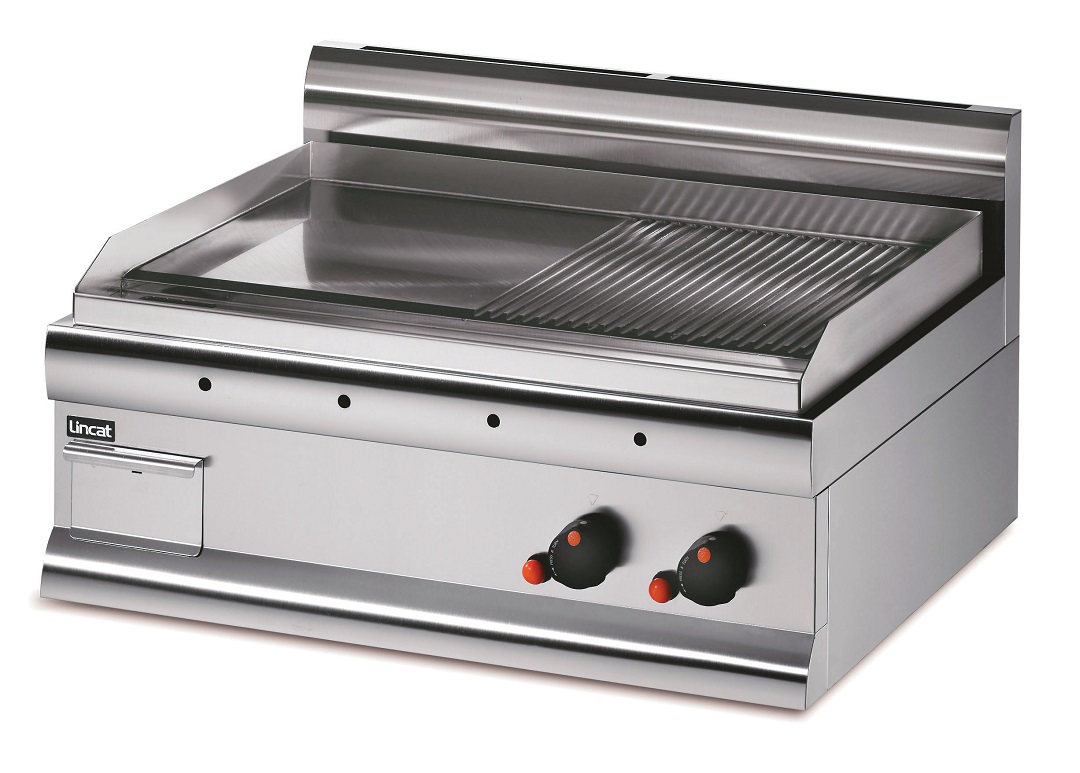 Lincat Silverlink 600 GS7/R Countertop Dual Zone Half Ribbed Steel Griddle