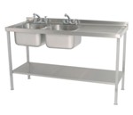 Parry Stainless Steel Double Bowl Sink With Right Hand Drainer