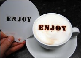 JES Enjoy Shaped Coffee Stencil (9559)