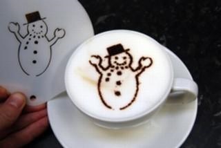 JES Happy Snowman Coffee Stencil (9728)